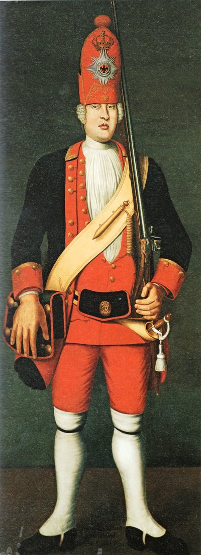 Granadero del Batallón Rojo de la Guardia Gigante de Federico Guillermo I de Johann Christof Merck